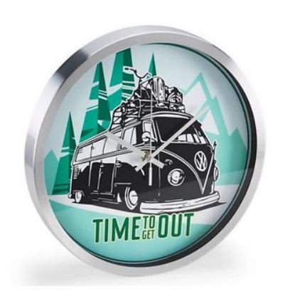 Vokswagen T1 Wanduhr "Time to get out"
