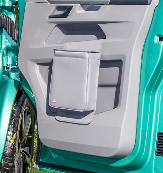 MULTIBOX® Isoliertasche und/oder Abfallbehälter VW T6.1 rechte FH-Tür, Design "Leder Palladium"