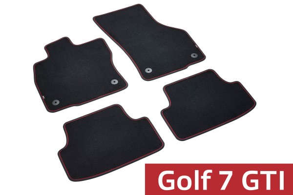 Textilfußmatten vorne und hinten Schwarz/Rot Premium Golf 7 GTI | 5G1061270AHY VW