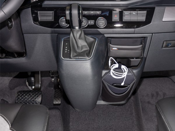TIALO® Box für VW T6.1, Design "Leder Titanschwarz"