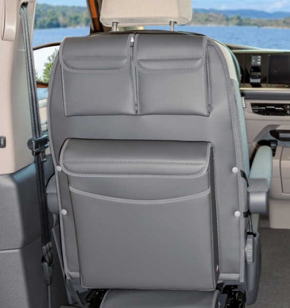 UTILITY mit MULTIBOX® Maxi für Fahrerhaussitze VW T7 Multivan, Design "Leder Raven"
